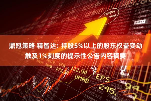鼎冠策略 精智达: 持股5%以上的股东权益变动触及1%刻度的提示性公告内容摘要