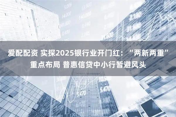 爱配配资 实探2025银行业开门红：“两新两重”重点布局 普惠信贷中小行暂避风头